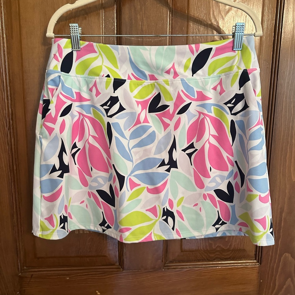 Tommy Bahama Pink Multi Leaf Print Mini Skort